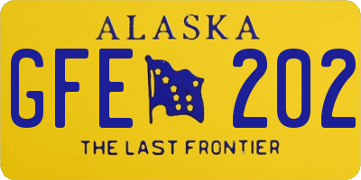 AK license plate GFE202