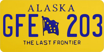 AK license plate GFE203