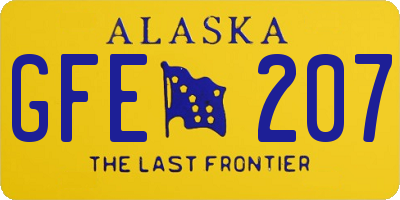 AK license plate GFE207