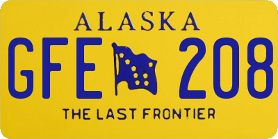 AK license plate GFE208