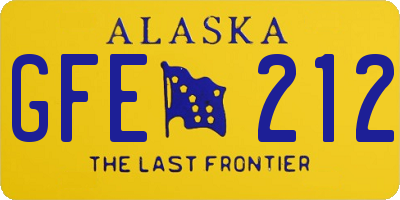 AK license plate GFE212