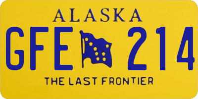 AK license plate GFE214