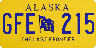 AK license plate GFE215