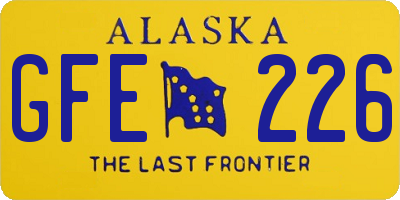 AK license plate GFE226