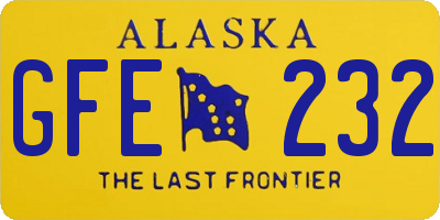 AK license plate GFE232