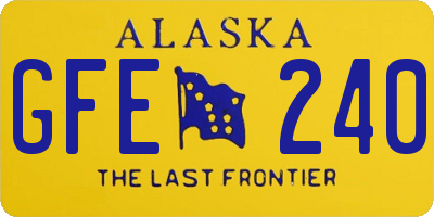 AK license plate GFE240