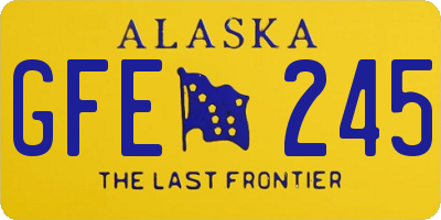 AK license plate GFE245
