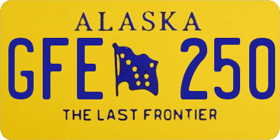 AK license plate GFE250