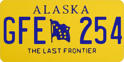 AK license plate GFE254