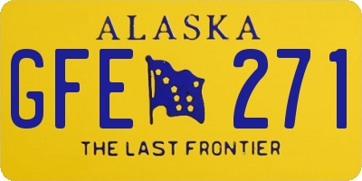 AK license plate GFE271