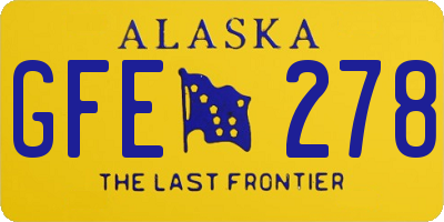 AK license plate GFE278