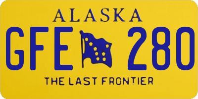 AK license plate GFE280