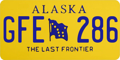 AK license plate GFE286