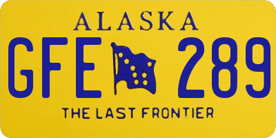 AK license plate GFE289