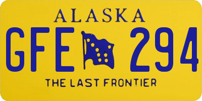 AK license plate GFE294