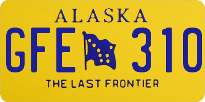 AK license plate GFE310