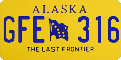 AK license plate GFE316
