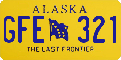 AK license plate GFE321