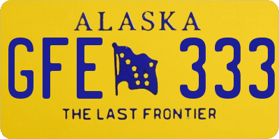 AK license plate GFE333