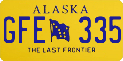 AK license plate GFE335