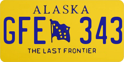 AK license plate GFE343
