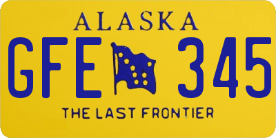 AK license plate GFE345