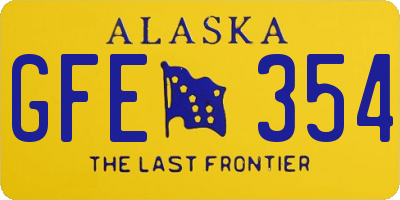 AK license plate GFE354