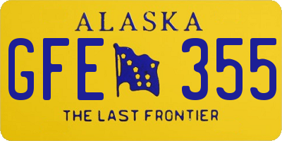 AK license plate GFE355