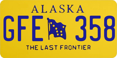 AK license plate GFE358