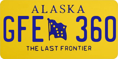 AK license plate GFE360