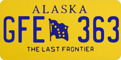 AK license plate GFE363