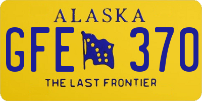AK license plate GFE370