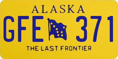 AK license plate GFE371