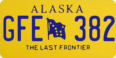 AK license plate GFE382