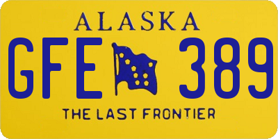 AK license plate GFE389