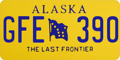AK license plate GFE390