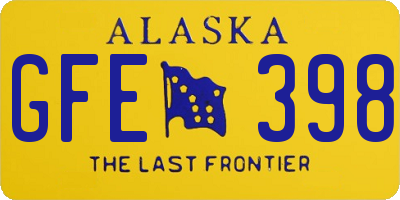 AK license plate GFE398