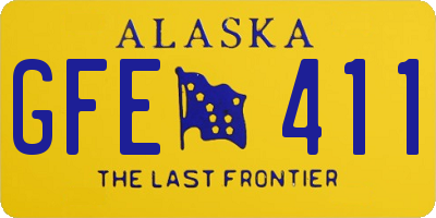 AK license plate GFE411
