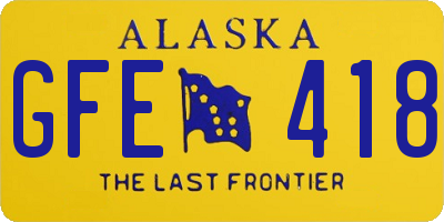 AK license plate GFE418