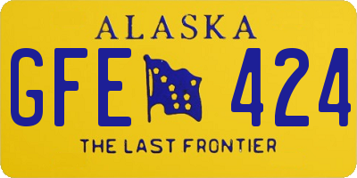 AK license plate GFE424