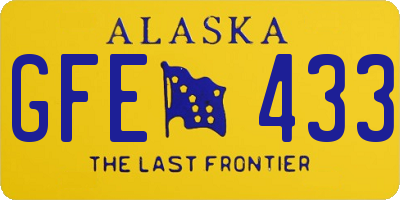 AK license plate GFE433