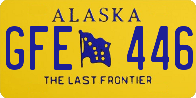 AK license plate GFE446