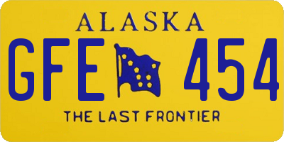 AK license plate GFE454