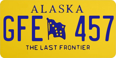 AK license plate GFE457