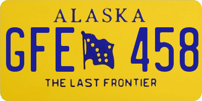 AK license plate GFE458