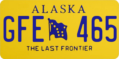 AK license plate GFE465