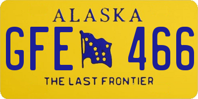 AK license plate GFE466