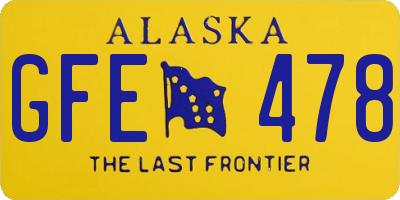 AK license plate GFE478