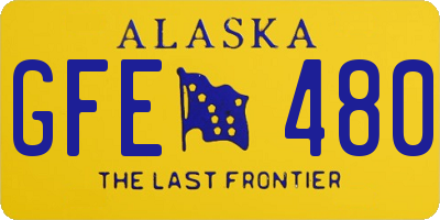 AK license plate GFE480
