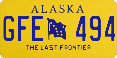 AK license plate GFE494